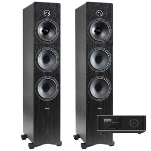 Indiana Line Tesi 661 Black + WiiM Amp Ultra Wzmacniacz Stereo z odtwarzaczem sieciowym 2x 100W Hi-Res HDMI ARC Tidal Wi-Fi