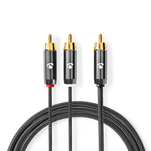 Nedis Profigold Kabel do subwoofera TYP Y 2x RCA-1x RCA 3m - 4
