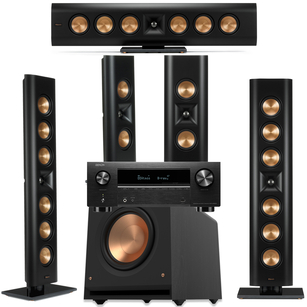 KLIPSCH RP-640D RP-240D + RP-1200SW Zestaw kolumn On-Wall 5.1 + DENON AVR-X2800H DAB Amplituner 7.2 DAB