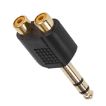 ZŁĄCZE ADAPTER PRZEJŚCIÓWKA 2x RCA GNIAZDO - WTYK Jack 6,3mm - 2
