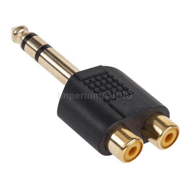 ZŁĄCZE ADAPTER PRZEJŚCIÓWKA 2x RCA GNIAZDO - WTYK Jack 6,3mm