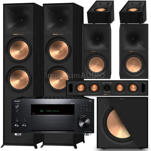 KLIPSCH R-800F + R-60M + R-30C + R-40SA R-121SW + ONKYO TX-RZ50