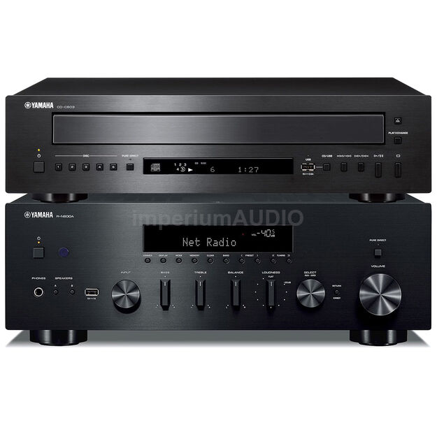 Yamaha R-N600A + CD-C603 Amplituner stereo z MusicCast Zmieniarka CD