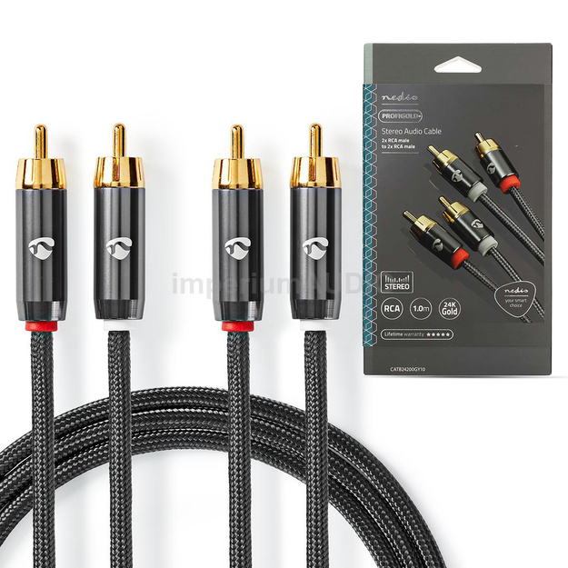 Nedis Profigold Kabel Audio Stereo 2x RCA - 2x RCA 1m