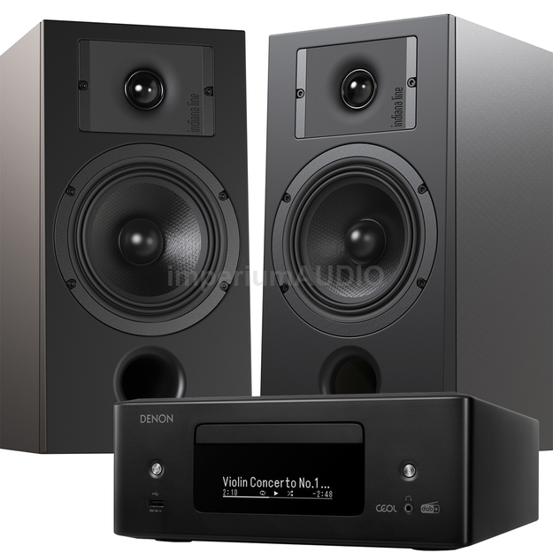 Indiana Line DIVA 3 Kolumny podstawkowe + Denon RCD-N12 DAB Sieciowy Amplituner Stereo