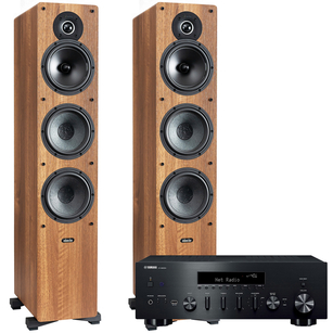 Indiana Line Tesi 661 Walnut + Yamaha R-N600A Amplituner stereo z MusicCast z DAB+