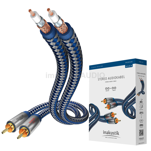 Inakustik Premium II Audio Wysokiej jakości kabel audio 2x RCA - 2x RCA 0,75m