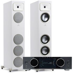 MARTIN LOGAN FOUNDATION F1 Kolumna podłogowa Gen2 Folded Motion S + ONKYO Muse Y-50 Wzmacniacz All-in-One Axign Class D MOSFET HDMI ARC
