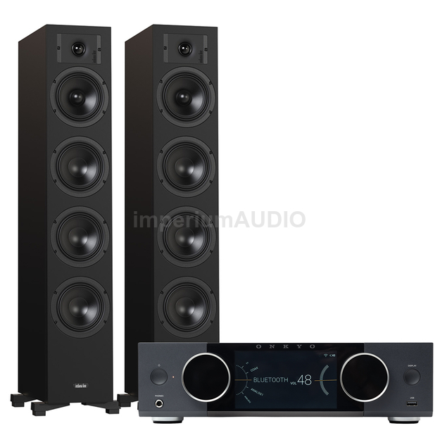 Indiana Line DIVA 6 Kolumny podłogowe + ONKYO Muse Y-40 Wzmacniacz All-in-One Axign Class D MOSFET HDMI ARC
