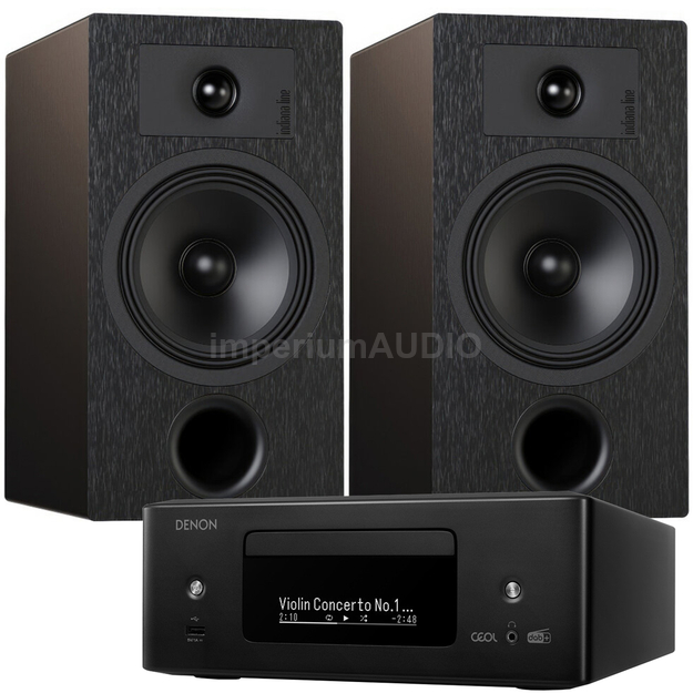 Indiana Line Tesi 3 Kolumny podstawkowe + Denon RCD-N12 DAB Sieciowy Amplituner Stereo