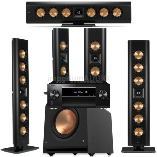 KLIPSCH RP-640D RP-240D + RP-1200SW Zestaw kolumn On-Wall 5.1 + PIONEER VSX-LX505 DAB Amplituner 9.2
