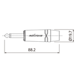 Roxtone RJ2PX-BG JACK WTYK 6,3mm MONO Średnica kabla Max. 10 mm - 2