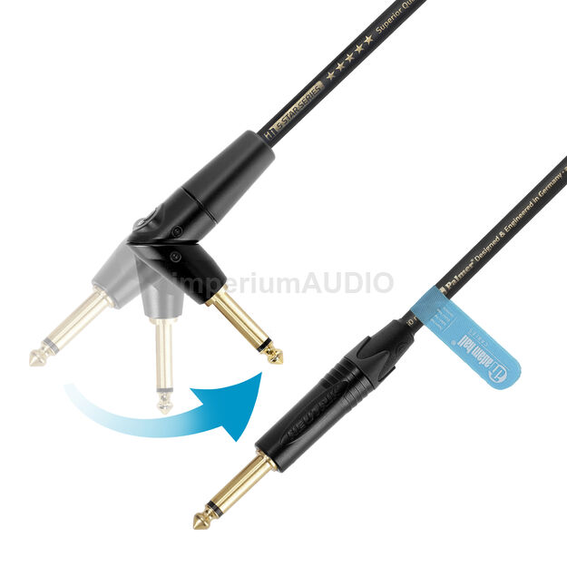 Kabel instrumentalny Palmer® Adam Hall FLIPJACK® prosty i kątowy jack 6m seria 5 STAR K5IPPR