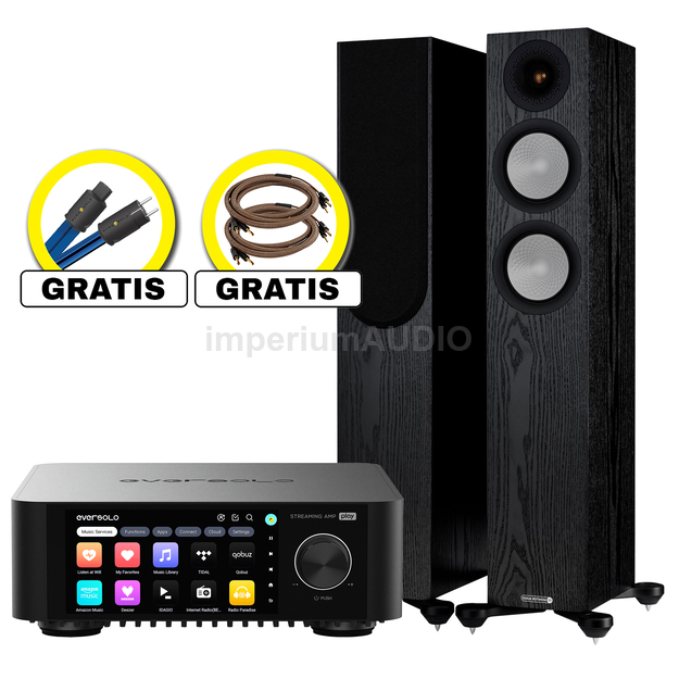 EverSolo PLAY / CD Edition + Monitor Audio Silver 200 7G + GRATIS Proson Arctic Speaker 2x2.5m + Wireworld Stratus 10 Power Conditioning Cord - 2.0m