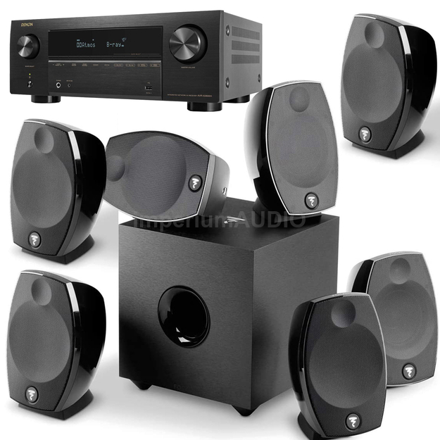 FOCAL SIB EVO 7.1 ZESTAW KOLUMN KINA EISA + 4x UCHWYTY + Denon AVR-X2800H 8K HEOS Wi-Fi