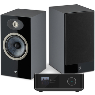 FOCAL THEVA N°1 Black + WiiM Amp Ultra Wzmacniacz Stereo z odtwarzaczem sieciowym 2x 100W Hi-Res HDMI ARC Tidal Wi-Fi
