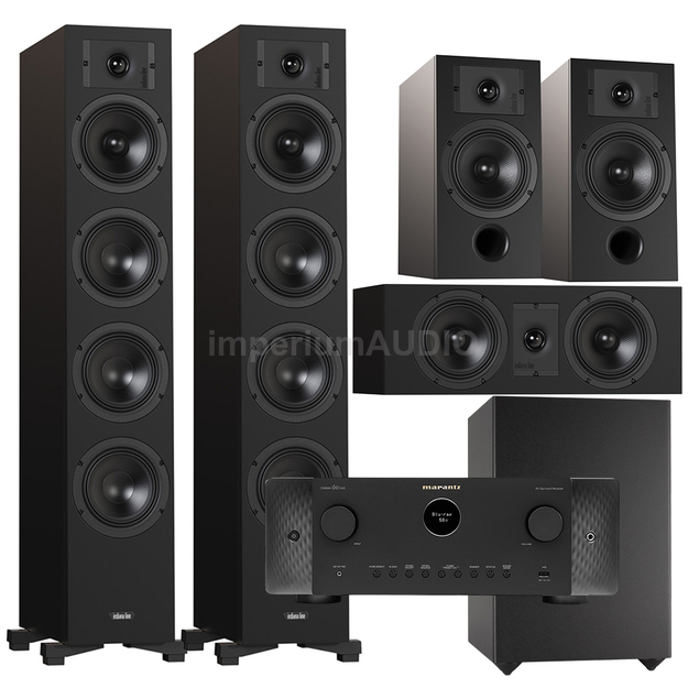 Indiana Line DIVA 6 + 3 + 7 + Basso 880 + Marantz Cinema 60 DAB Zestaw kolumn kina 5.1