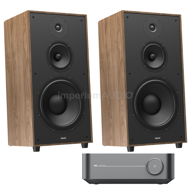 Indiana Line Utah 5 Kolumny podłogowe vintage wood  + WiiM Amp Wzmacniacz Stereo Streamer 2x 100W