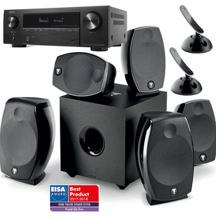 FOCAL SIB EVO 5.1 ZESTAW KOLUMN KINA 5.1 EISA + UCHWYTY + Denon AVR-X1800H 8K HEOS Wi-Fi