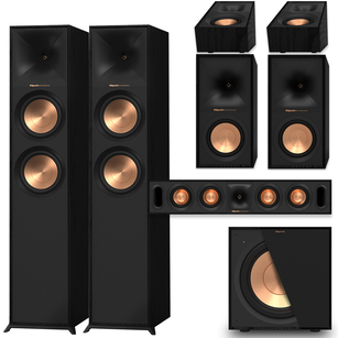 KLIPSCH R-600F + R-50M + R-30C + R-40SA R-101SW Zestaw kolumn 5.1.2