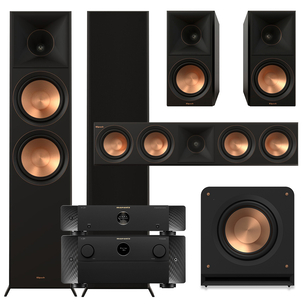 Klipsch Seria II RP-8000F + RP-600M + RP-504C + RP-1200SW + Marantz AMP 30 + AV 30 Zestaw kolumn kina 5.1