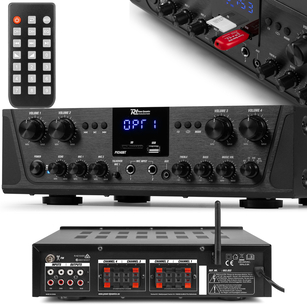 POWER DYNAMICS PV-240BT WZMACNIACZ STEREO 4 STREFOWY FM USB SD BT - HIT