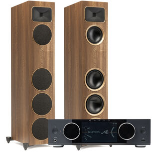 MARTIN LOGAN FOUNDATION F1 Kolumna podłogowa Gen2 Folded Motion S + ONKYO Muse Y-50 Wzmacniacz All-in-One Axign Class D MOSFET HDMI ARC