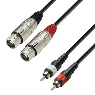 ADAM HALL K3TFC KABEL SYGNAŁOWY 2x XLR - 2x RCA 1m