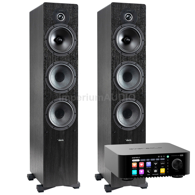 Indiana Line Tesi 661 Black + EverSolo PLAY Wzmacniacz ALL-IN-ONE Ekran LCD 5,5 Tidal Spotify