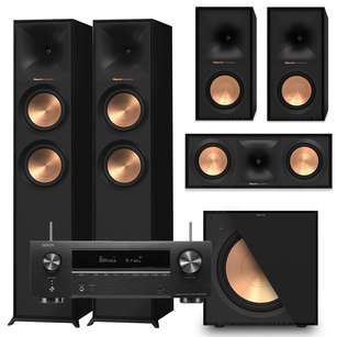 KLIPSCH R-600F + R-50M + R-50C + R-121SW + DENON AVR-X1700H Amplituner 7.2 8K Ultra HD, HEOS