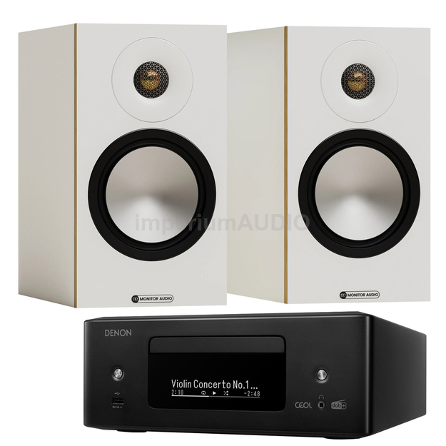 MONITOR AUDIO Bronze 50 7G + Denon RCD-N12 DAB Sieciowy Amplituner Stereo z CD Wi-Fi HEOS HDMI DAB/FM AirPlay 2