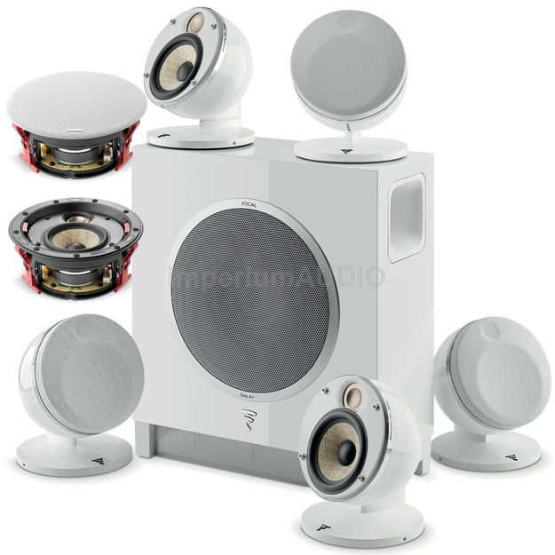 FOCAL DOME FLAX 5.1.2 Zestaw kolumn z bezprzewodowym subwooferem i Dolby Atmos