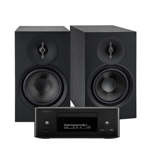 ELAC Debut 3.0 B6.3 Black + Denon RCD-N12 DAB Sieciowy Amplituner Stereo z CD Wi-Fi HEOS HDMI DAB/FM AirPlay 2