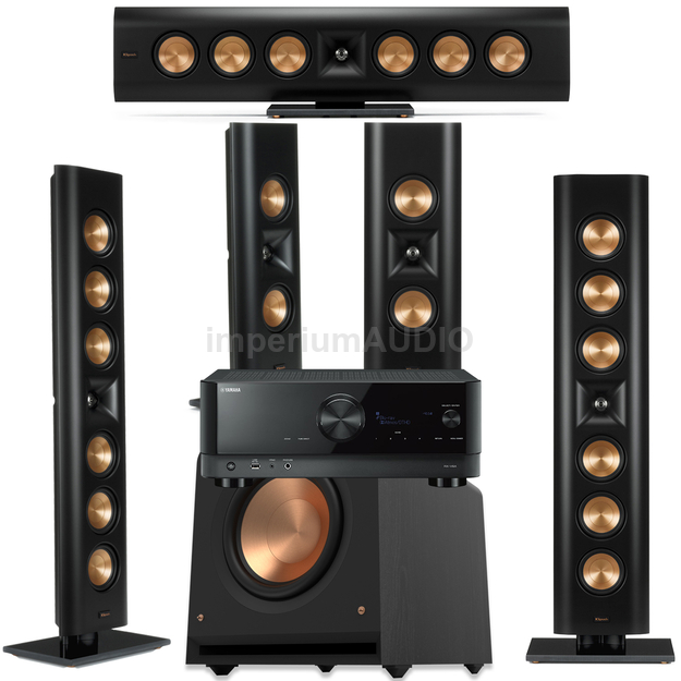 KLIPSCH RP-640D RP-240D + RP-1200SW Zestaw kolumn On-Wall 5.1 + YAMAHA RX-V6A Amplituner 7.2