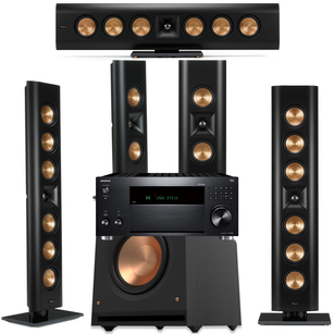 KLIPSCH RP-640D RP-240D + RP-1200SW Zestaw kolumn On-Wall 5.1 + ONKYO TX-RZ50 Amplituner 9.2 DAB