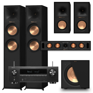 KLIPSCH R-600F + R-50M + R-30C + R-101SW + DENON AVR-X1700H Amplituner 7.2 8K Ultra HD, HEOS