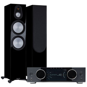 MONITOR AUDIO Silver 500 7G Kolumna podłogowa + ONKYO Muse Y-50 Wzmacniacz All-in-One Axign Class D MOSFET HDMI ARC