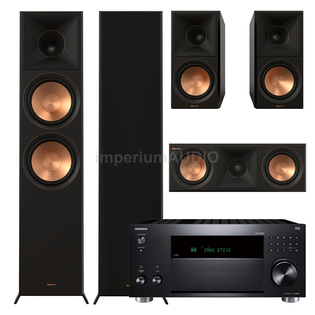 Klipsch Seria II RP-8000F + RP-600M + RP-500C + ONKYO TX-RZ50 Sieciowy amplituner 9.2 DAB