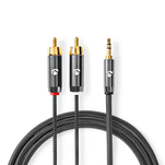 Nedis Profigold Kabel Audio Stereo 2x RCA - 1x JACK 3,5mm 1m - 4