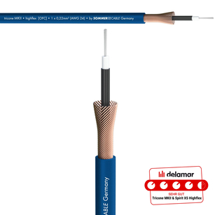 Sommer Cable Tricone® MKII 1 x 0,22 mm²; OFC Ø 5,90 mm kabel instrumentalny blue