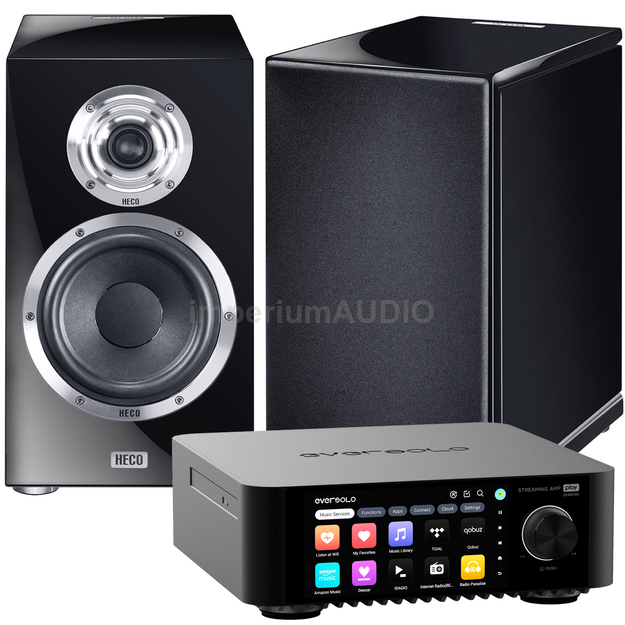 HECO In Vita 3 Kolumna podstawkowa + EverSolo PLAY CD Edition Wzmacniacz ALL-IN-ONE z CD