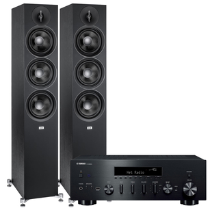 ELAC Debut 3.0 F6.3 Kolumny podłogowe Black + Yamaha R-N600A Amplituner stereo z MusicCast z DAB+
