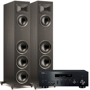 MARTIN LOGAN FOUNDATION F2 Gen2 Folded Motion S Black + Yamaha R-N600A Amplituner stereo z MusicCast z DAB+